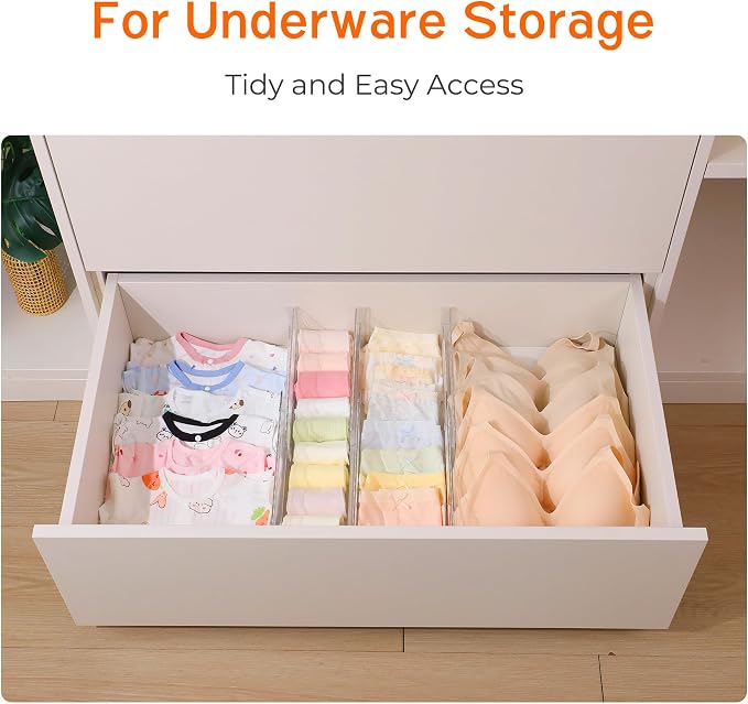 8 Pack 4" High Drawer Dividers for Clothes, 10.2"-16.5" Expandable | Adjustable - Image 5