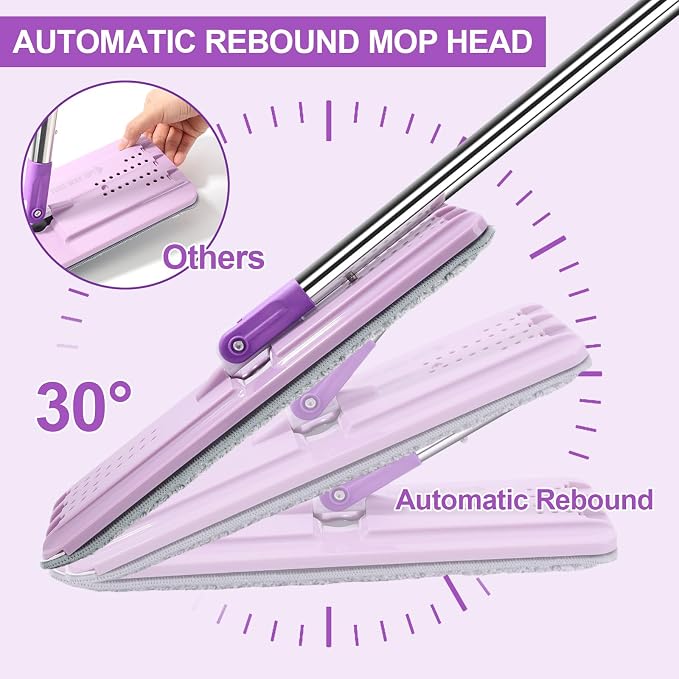BOSHENG Mop and Bucket with Wringer Set, Hands Free Flat Floor Mop and Bucket - Image 3