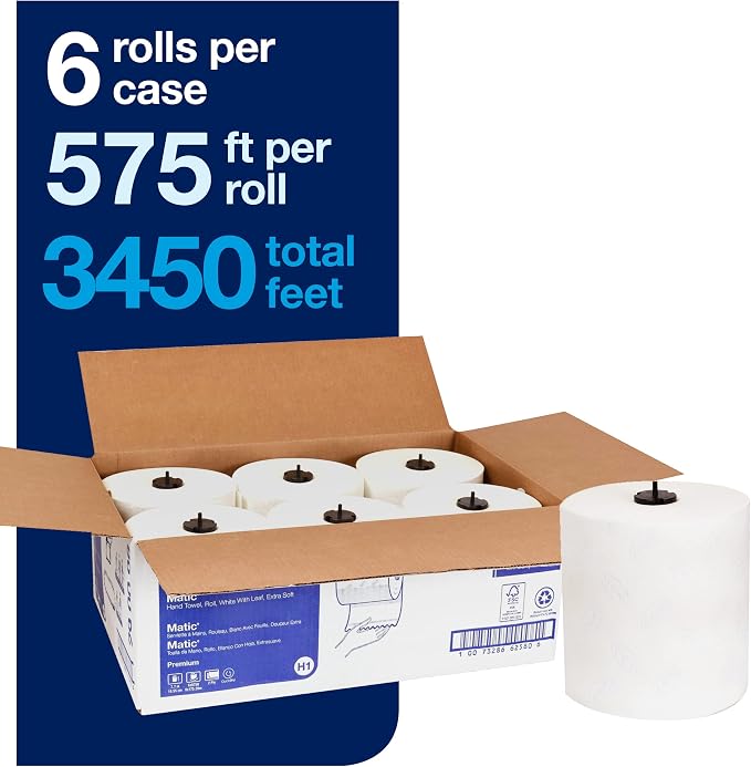 Tork Matic Soft Hand Towel Roll & Matic Paper Hand Towel Roll White H1 - Image 3