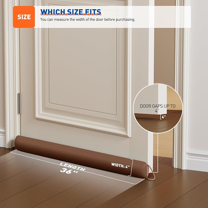 MAGZO Under Door Draft Stopper 36 Inches, Washable Under Door Gap Filler - Image 3