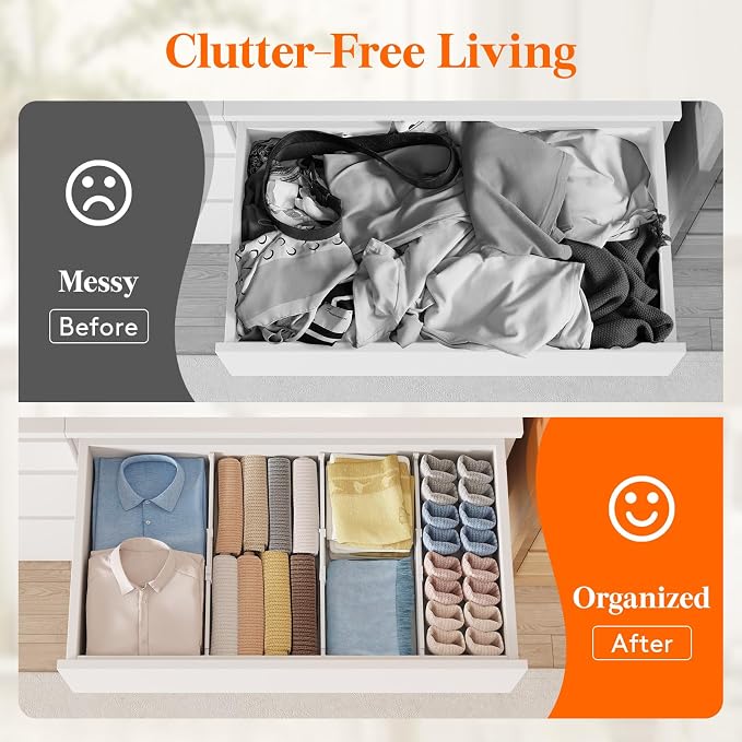 Lifewit 9 Pack 4" High Drawer Dividers, Adjustable Drawer Organizer Clothes | - Image 10