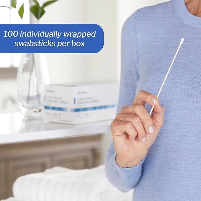 McKesson Cotton Tipped Applicator, Long Sterile Medical Swabs, 6 in, 100 ct | - Image 3