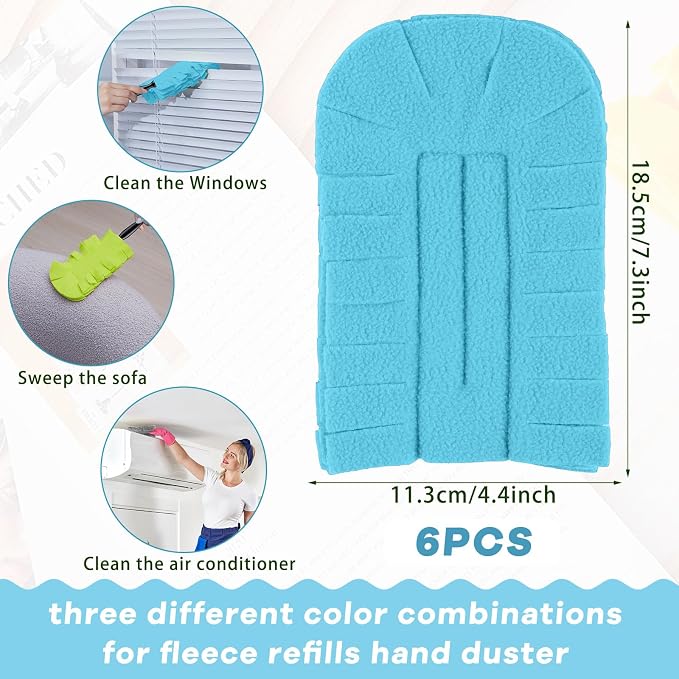 Zubebe 6 Pcs Reusable Duster Refills Fleece - Image 2