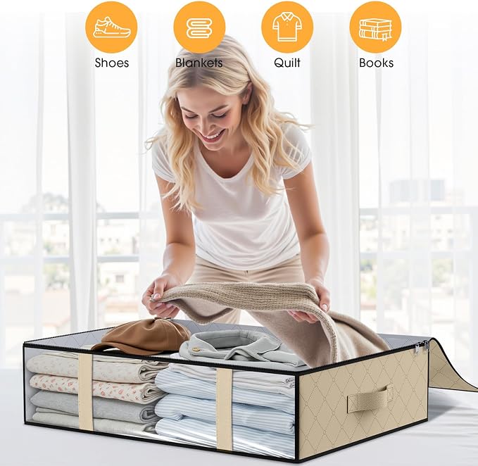 StorageRight Under Bed Storage Bags, 8 Pack, Comforters, Blankets and Seasonal - Image 7
