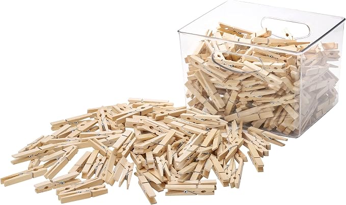 200pcs 3inch Clothes Pins Wooden Clothespins Heavy Duty Spring Wood Clips - Image 5