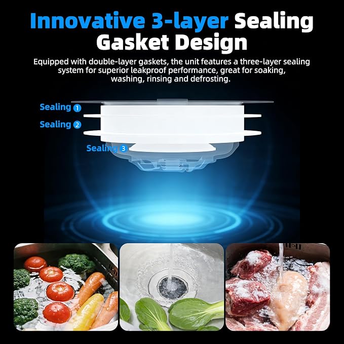 Hibbent 3 in 1 Kitchen Sink Drain Strainer, Metal Pop Up Stopper - Image 3