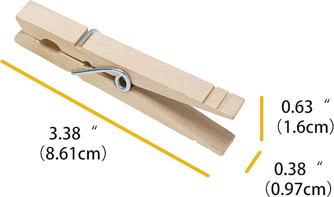 Whitmor Wooden Clothespins, 50 Pack Heavy Duty Natural Hardwood Clothes Pins - Image 3