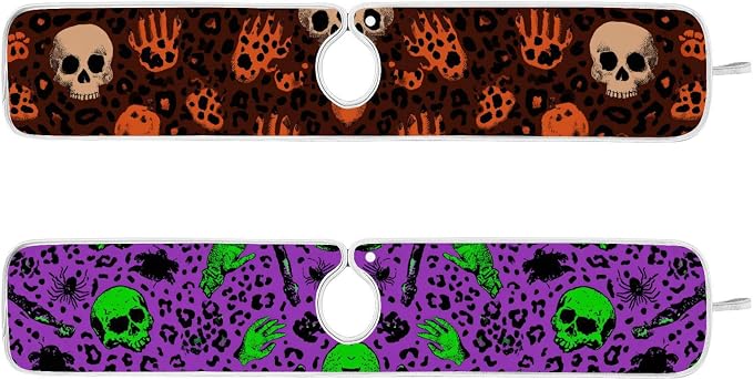 Halloween Leopard Skull Hands Sink Mat by Tatenale