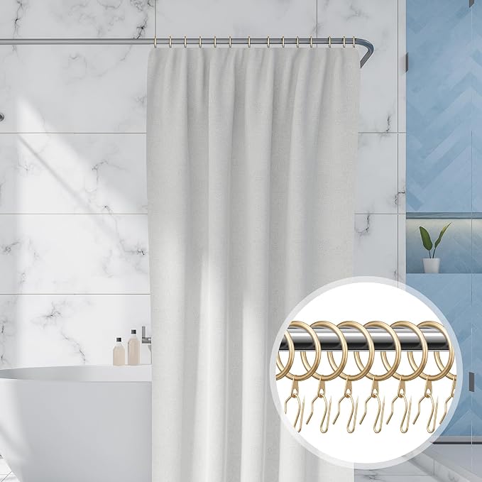 Hotop 60 Pcs 0.98 Inch Curtain Ring and 60 Pcs Pin Hook, Champagne Gold | Metal - Image 7