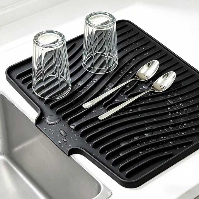 Silicone Dish Drying Mat, 15.7"*13 "Dish Drying Pad, kitchen accessories by EBIGIC