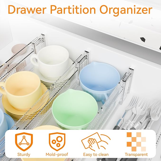 8 Pack 3.2 Inch Shallow Acrylic Drawer Dividers - Image 9
