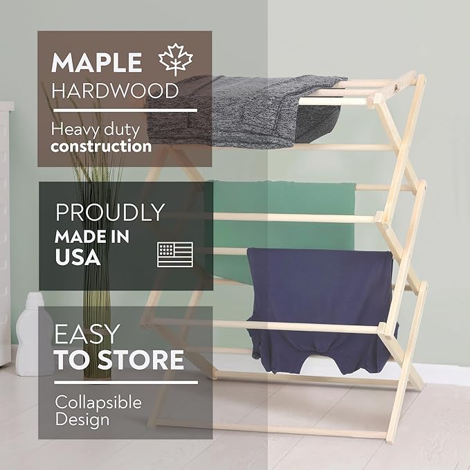 Premium American Maple Clothes Drying Rack - Image 2
