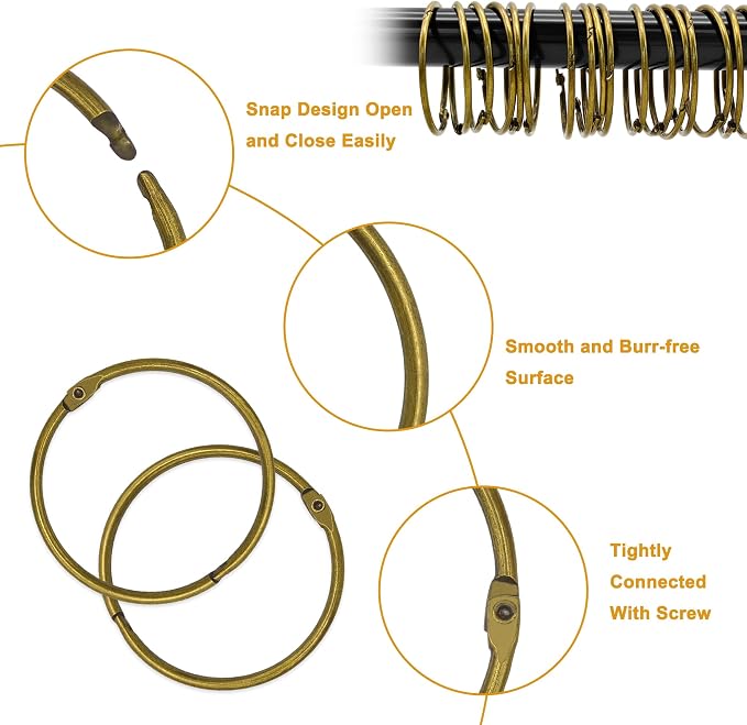 Shower Curtain Hooks Rings, Glide Smoothly Round Shower Rings - Image 3