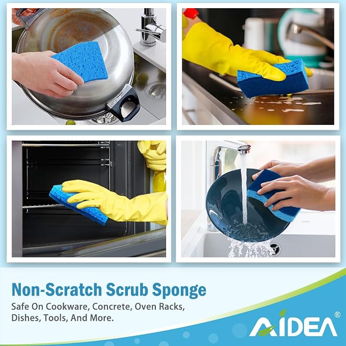 AIDEA Sponges Kitchen, Dish Sponges, Non-Scratch Scrub Sponge | Cleaning Sponge - Image 6