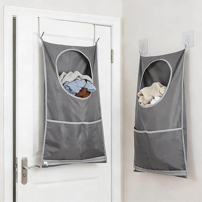 Hanging Laundry Bag, Over the Door Laundry Hamper - Image 8