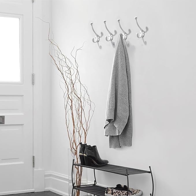 The 5 Pack 5-1/2 inch White Coat Hook zinc Alloy mudroom Hooks is Suitable - Image 3