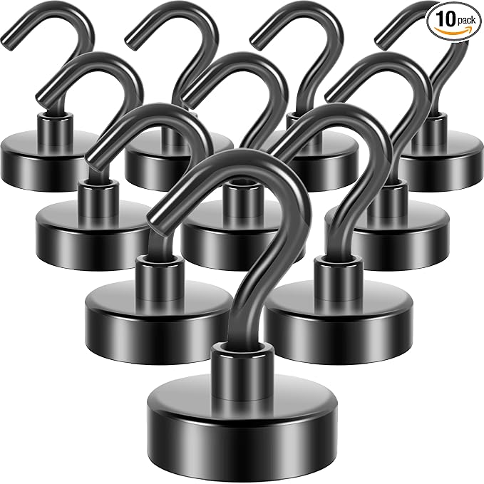 Neosmuk Magnetic Hooks, 40lb Heavy Duty, 10 Pack by Neosmuk