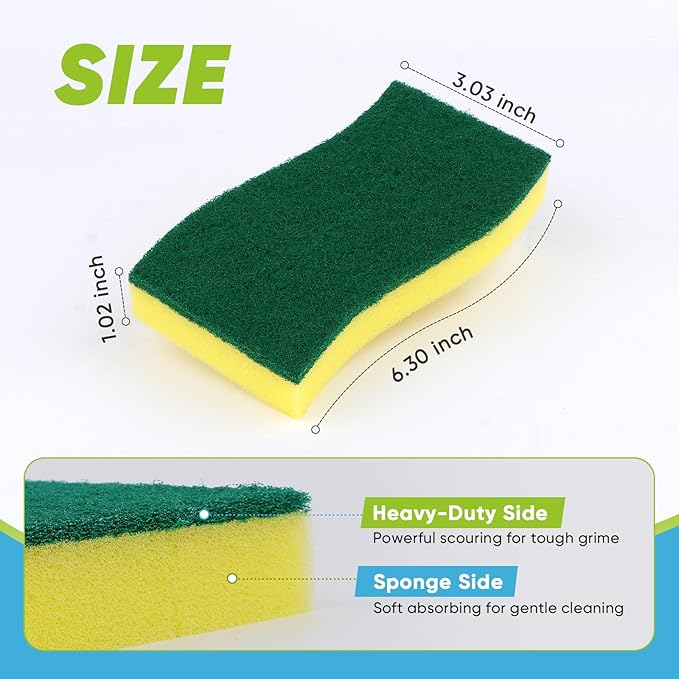 AIDEA Sponges Kitchen, 24-PK XL Heavy Duty Dish Sponges, Scrub Sponges | Dish - Image 2