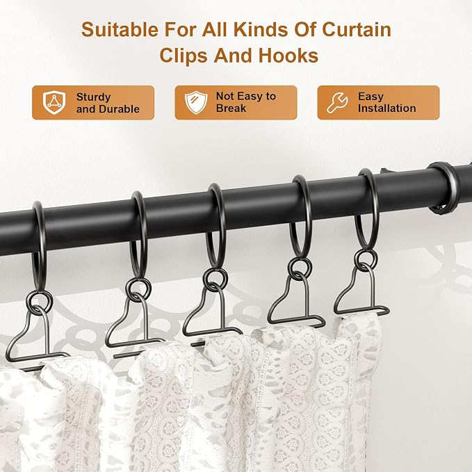 40 Pack Metal Curtain Rings - Image 6