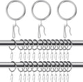 Hotop 60 Pcs 1.65 Inch Curtain Ring and 60 Pcs Pin Hook, 0.98/1.26/1.5/1.65 by HOTOP