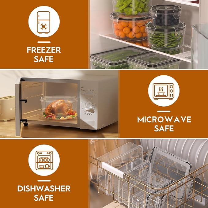 KEMETHY Large 40 Piece Food Storage Containers - Image 5