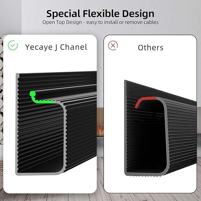 YECAYE 157in Cable Management Cord Organizer, Cable Raceway, Easy Install - Image 7
