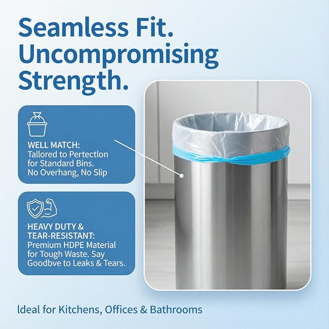 1.2 Gallon Mini Trash Bags Drawstring, 4.5 Liter Little Plastic Garbage Bag - Image 5