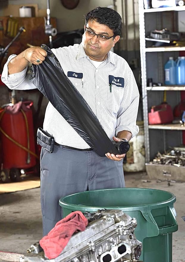 Aluf Plastics 33 Gallon 1.25 MIL Black Heavy Duty Trash Bags - Image 7