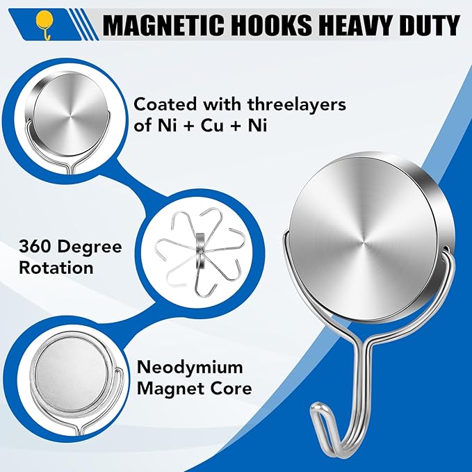 LOVIMAG Magnetic Hooks for Cruise Cabins 80Lbs 10 Pack - Image 6