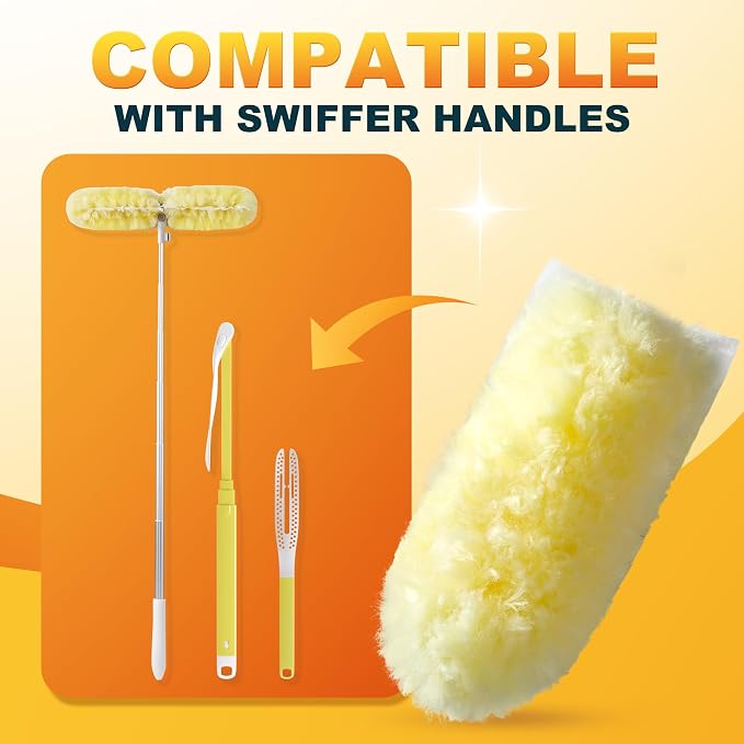 JOYMOOP Scented Telescopic Duster kit, 3FT Extendable Handle + 48 Yellow Refills - Image 7