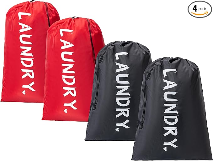 4 Pack Travel Laundry Bag, Extra Large Dirty Clothes Organizer by Unknown