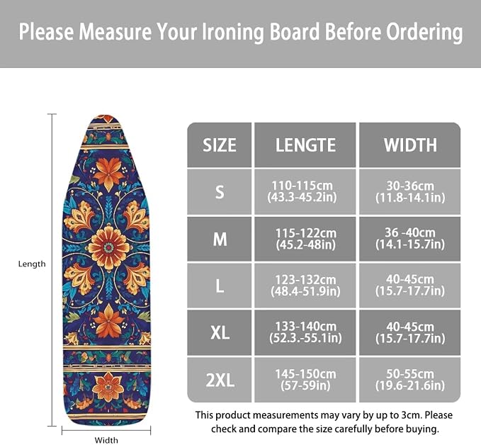 Traditional Decorative Patterns Ironing Board Cover 14x45 Ironing Board Cover - Image 6