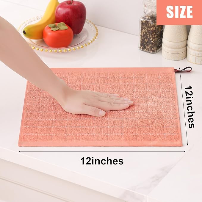 Homaxy 100% Cotton Terry Kitchen Dish Cloths, 12 Pack - Image 5