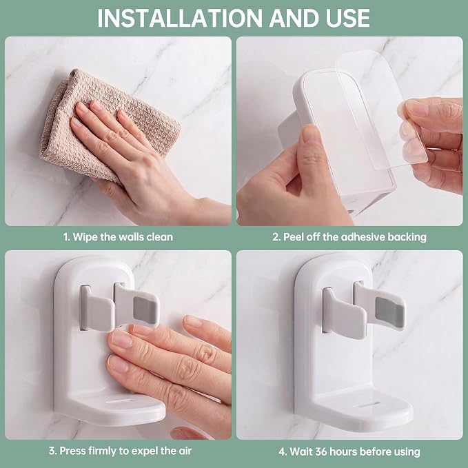 PAVSTINE 4-Pack Self Adhesive Electric Toothbrush Holder - Image 6