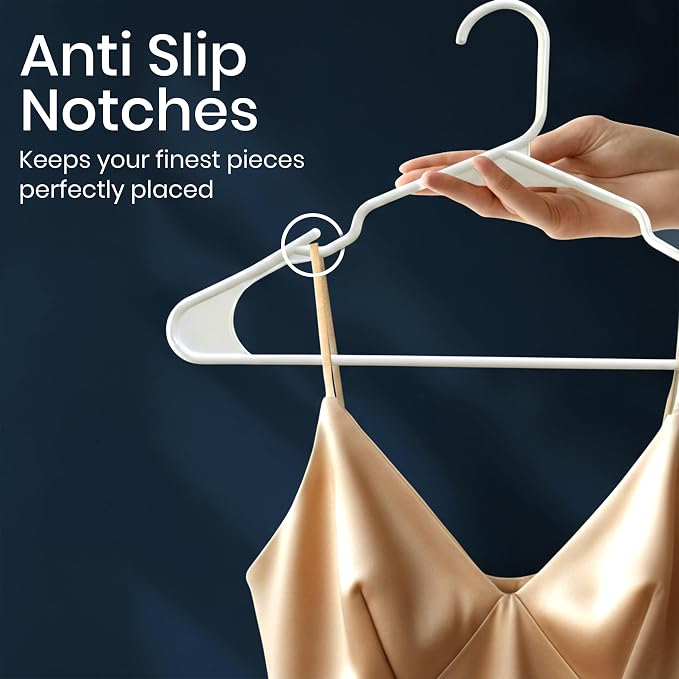 Utopia Home Plastic Hangers 20 Pack – Space Saving Clothes Hanger White | - Image 3