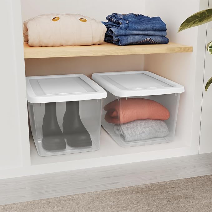 Sterilite Storage Box, Stackable Clear Plastic Bins, 20 Quart - Image 4