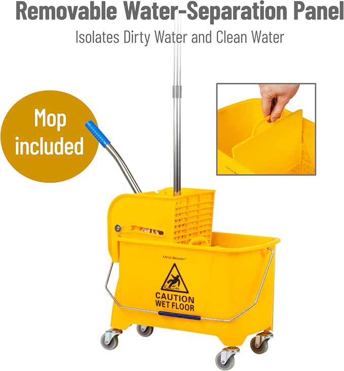 Mind Reader Mop and Bucket Set - Image 7