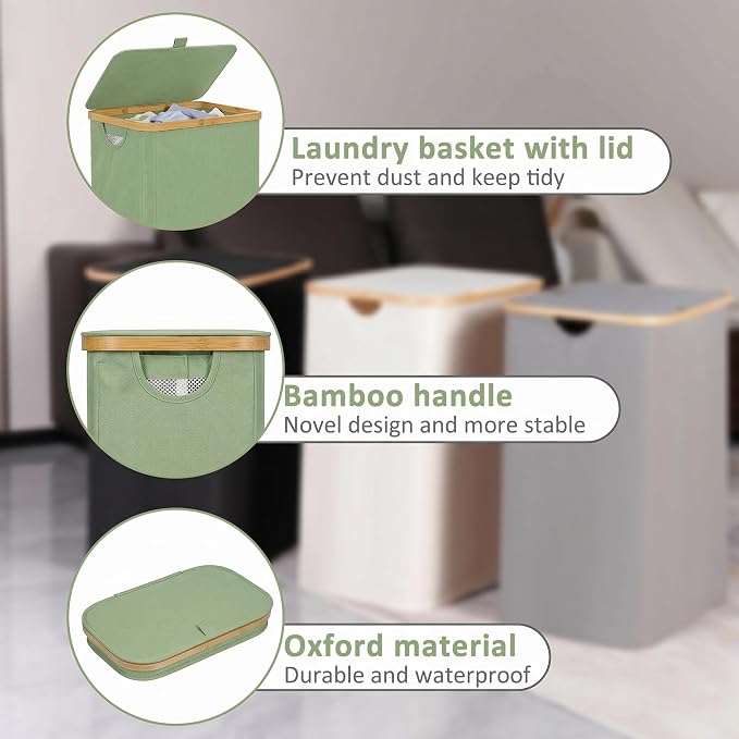 iEGrow 65L Slim Laundry Hamper, Narrow Laundry Basket - Image 5