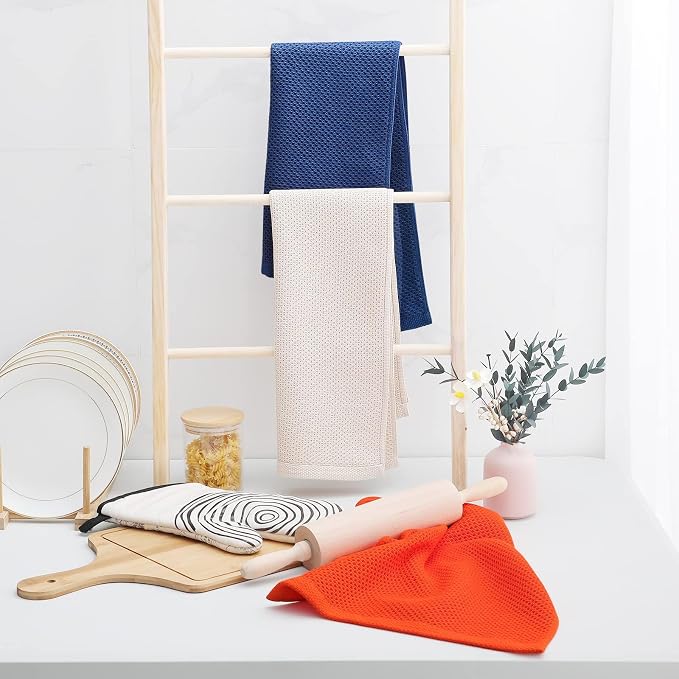 Homaxy 100% Cotton Waffle Weave Kitchen Dish Towels 8-Pack, Ultra Soft - Image 6