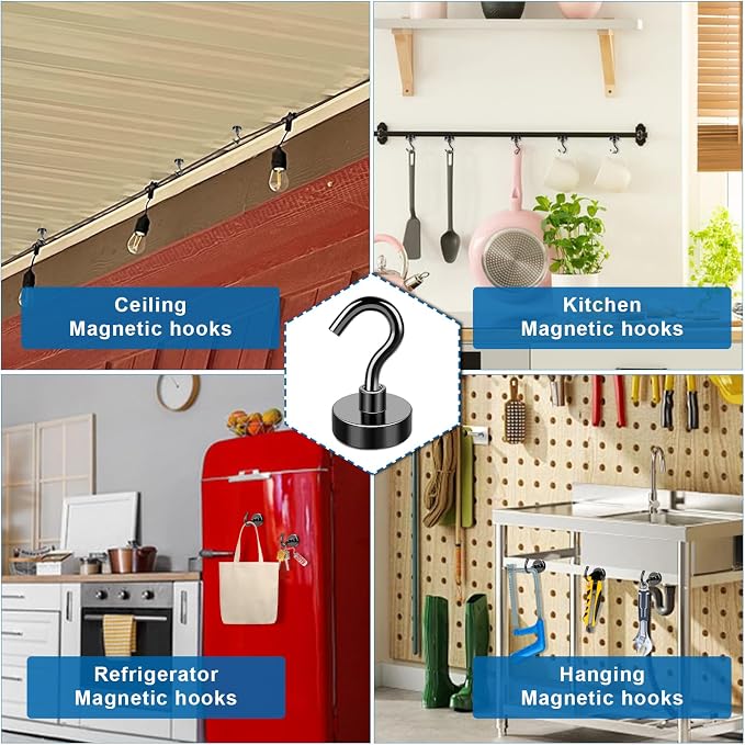 LOVIMAG Magnetic Hooks for Cruise Essentials 2026 Cabins Door 18 Pack-30LBS - Image 3