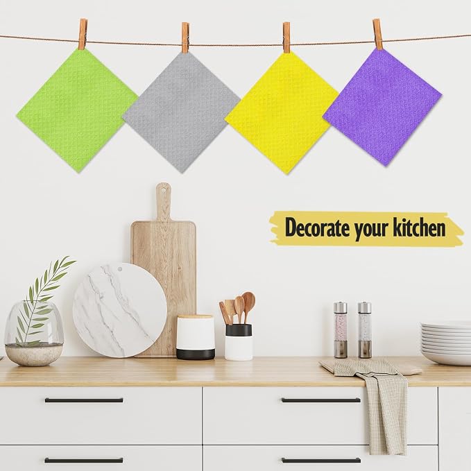 MoLKENE Swedish Dishcloths for Kitchen, 10 Pack Cellulose Sponge Cloths | - Image 2