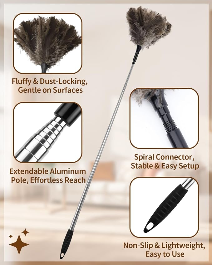 Extendable Ostrich Feather Duster - Image 3