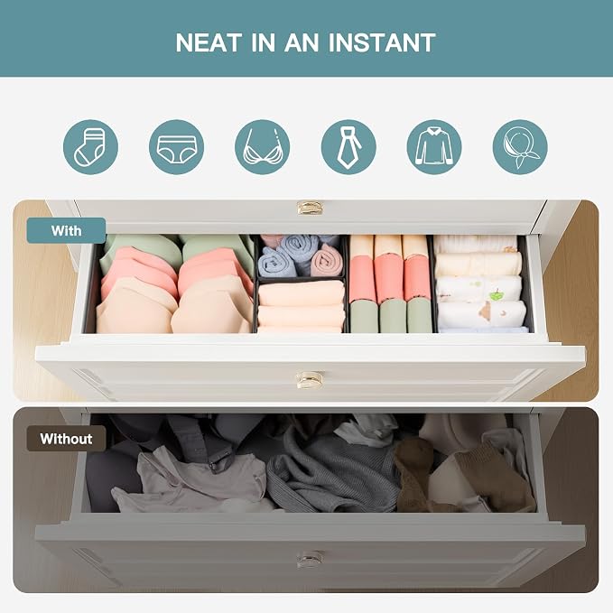Drawer Organizer Clothes, 10 Pack Dresser Organizer - Image 3