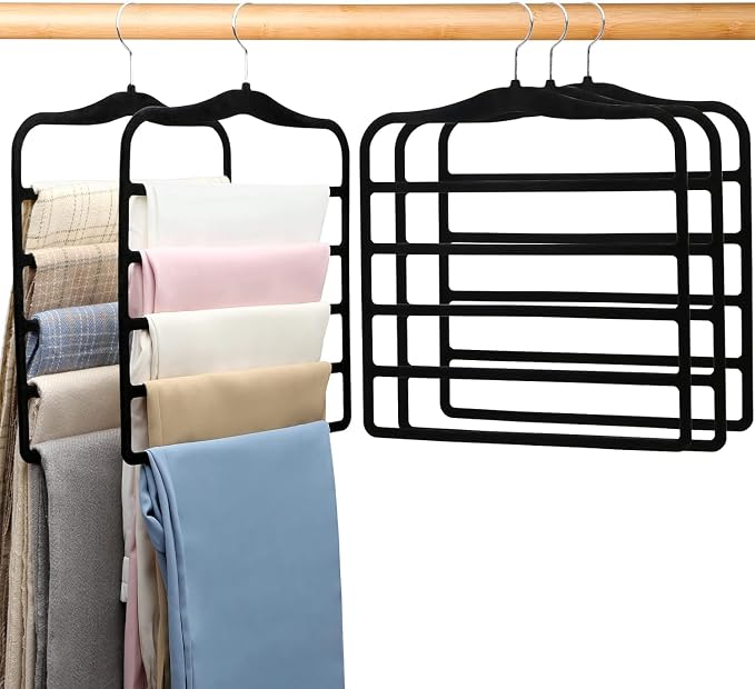 Pants Hangers Space Saving, 5P Scarf Hangers by JUUBAOOPN