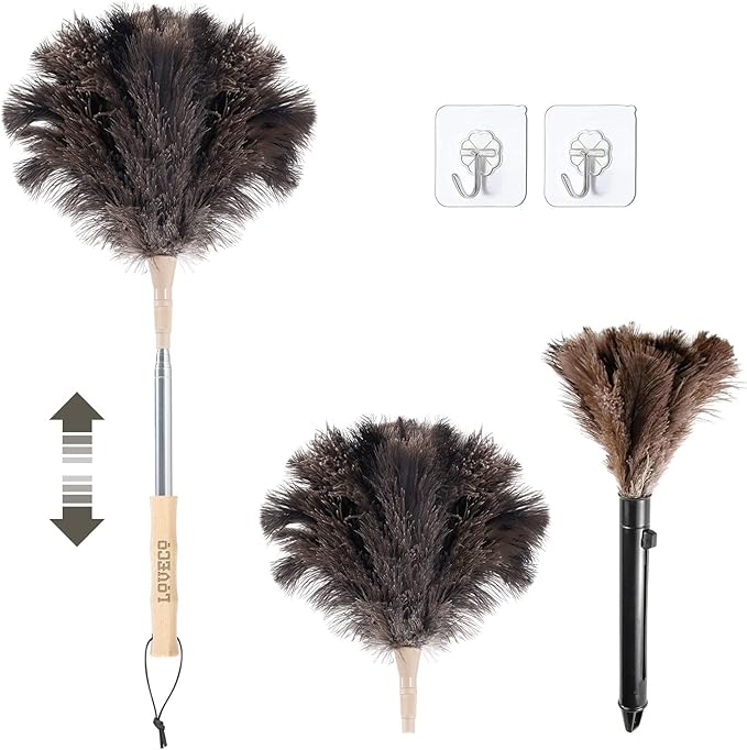 Ostrich Feather Dusters for Cleaning Kit by LOVECO