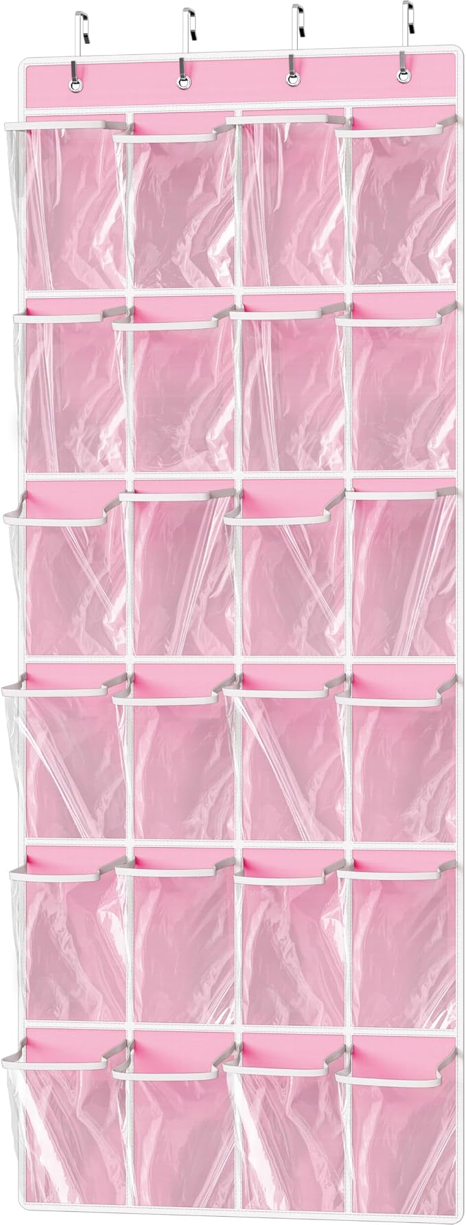 Simple Houseware 24 Pockets Large Clear Over the Door Shoe Organizer, 4 Durable by SimpleHouseware