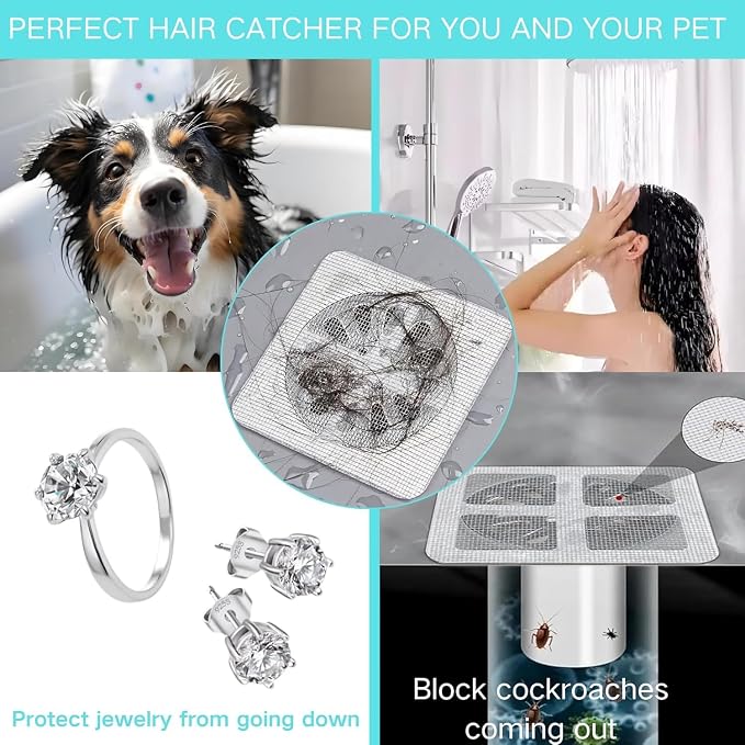 Disposable Shower Drain Hair Catcher Mesh Stickers, Stainless Steel Hair Catcher - Image 6
