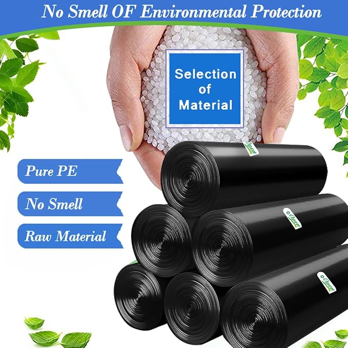Hommaly 1.5 Gallon 200 pcs Small Black Trash Bags, Strong 1.3 Gallon 1.5 Gallon - Image 5