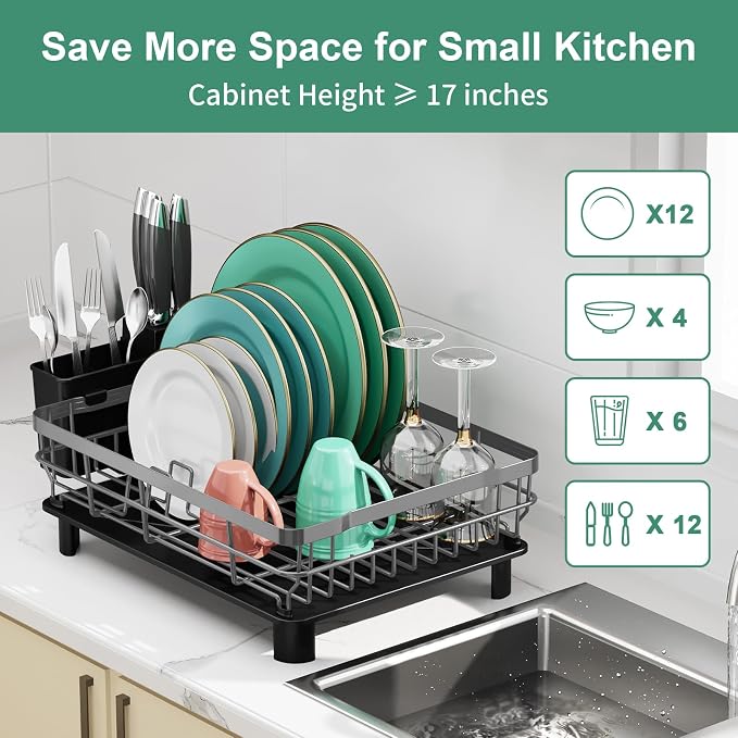 MOUKABAL Dish Drying Rack with Drainboard - Image 4