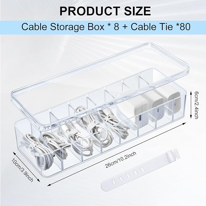 Tatuo 12-Pack Cord Organizer Box - Image 2